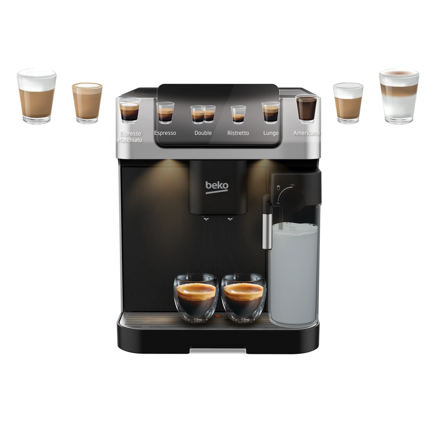Beko CEG7304X Bean to Cup Coffee Machine Integrated Milk Jug