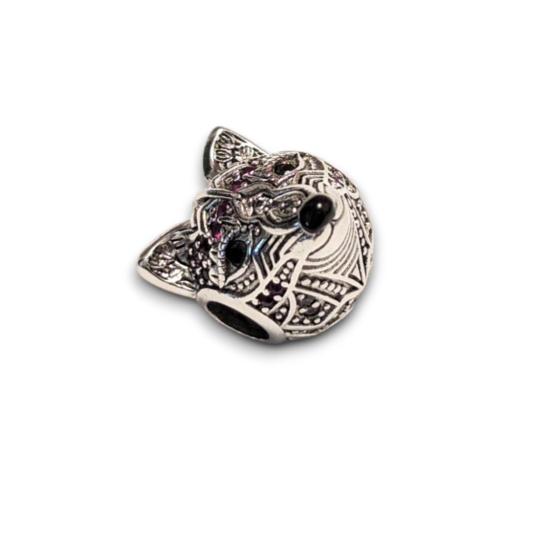 Pink Cubic Zirconia Fox Charm