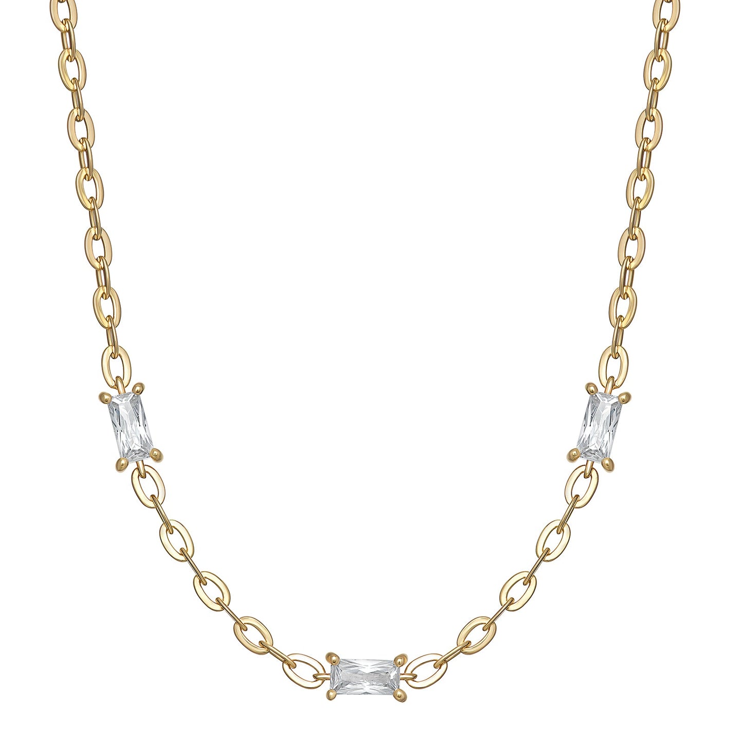 Ellie Cubic Zirconia Baguette Necklace