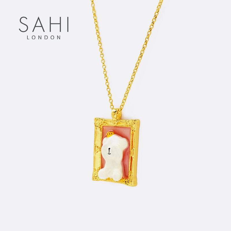 Sahi Camellia Bear Sweater Chain Necklace