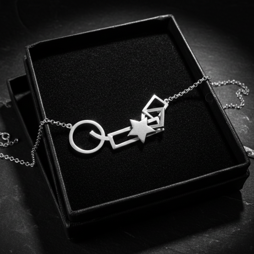 925  Silver Abstract Geometric Necklace
