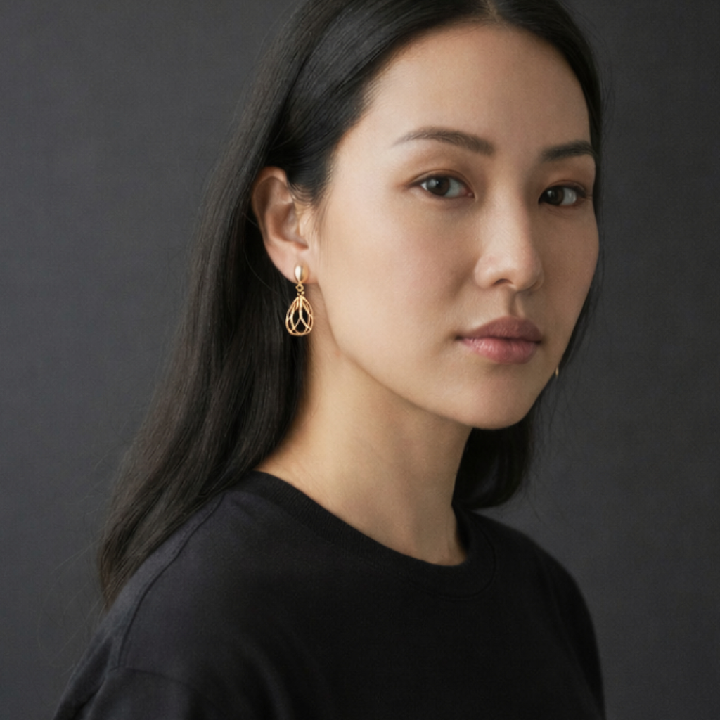 9ct Gold Diamond Cut Drop Earrings