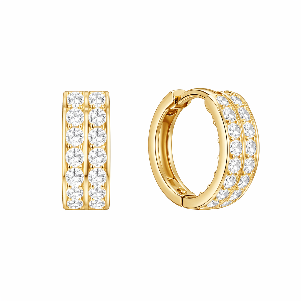 Cubic Zirconia Huggie Hoops