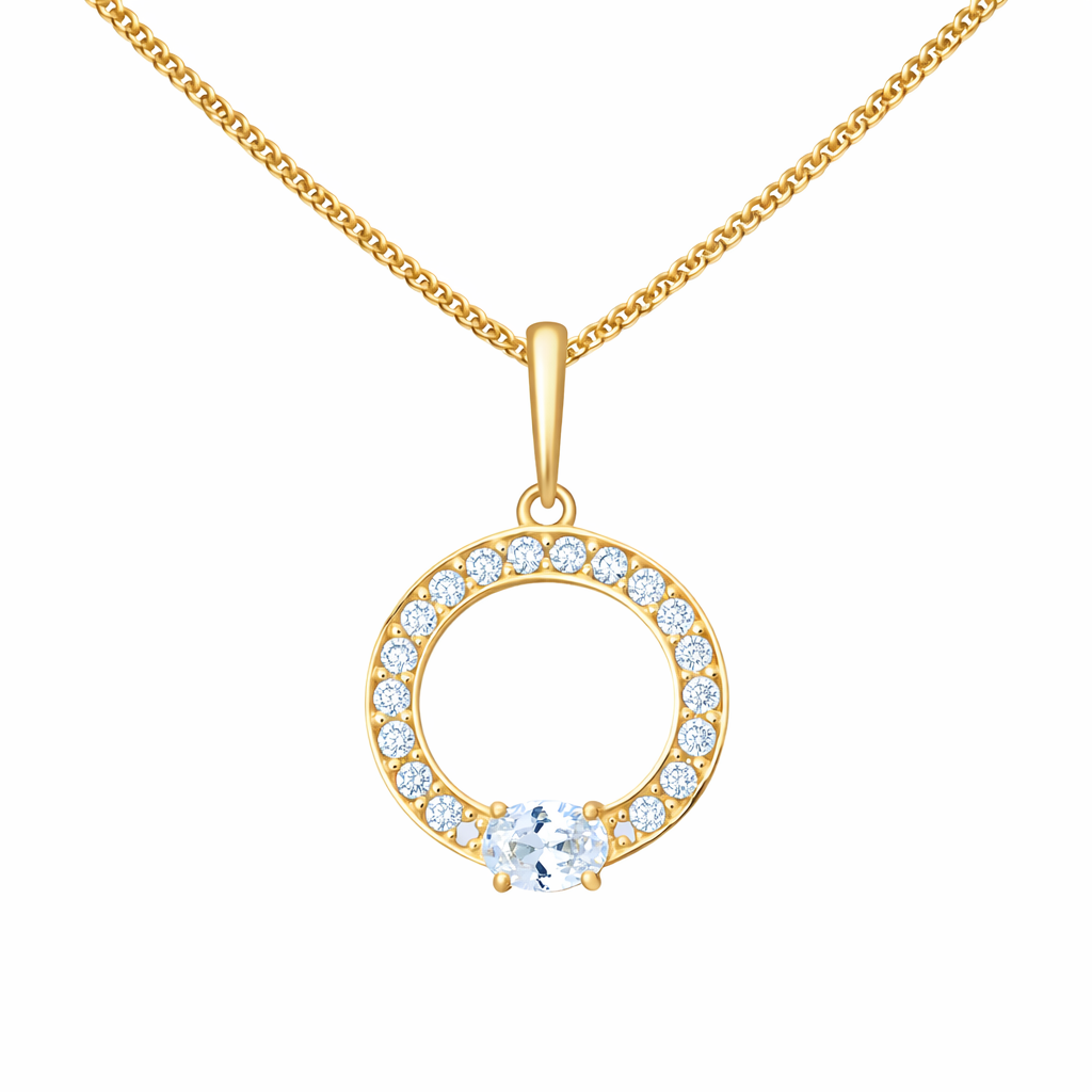 Halo Drop Pendant Necklace