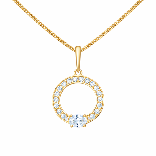 Halo Drop Pendant Necklace