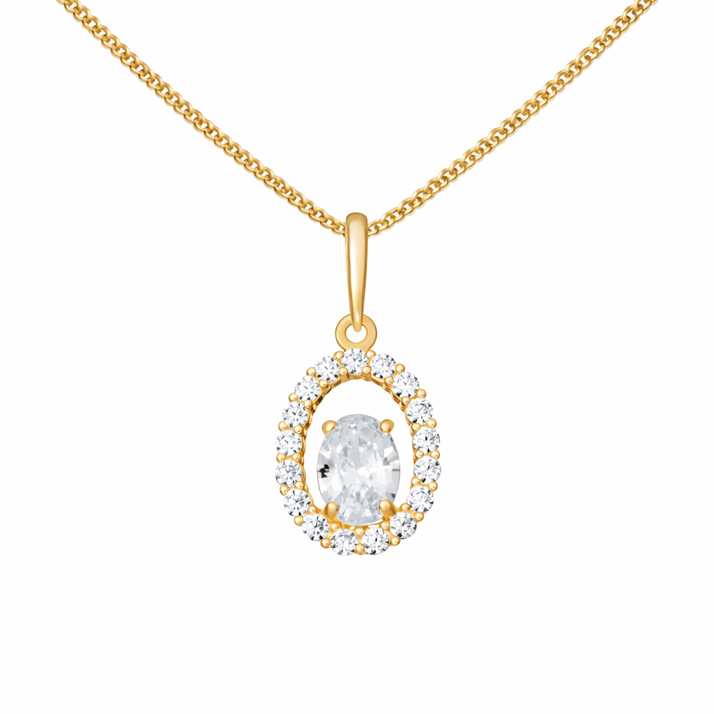 Saskia Oval Pendant Necklace