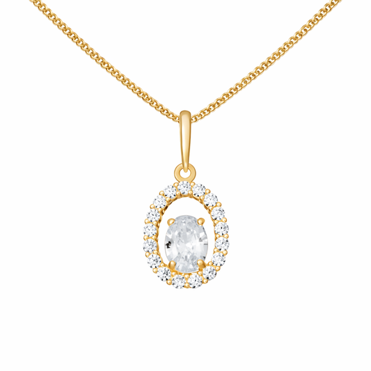 Saskia Oval Pendant Necklace
