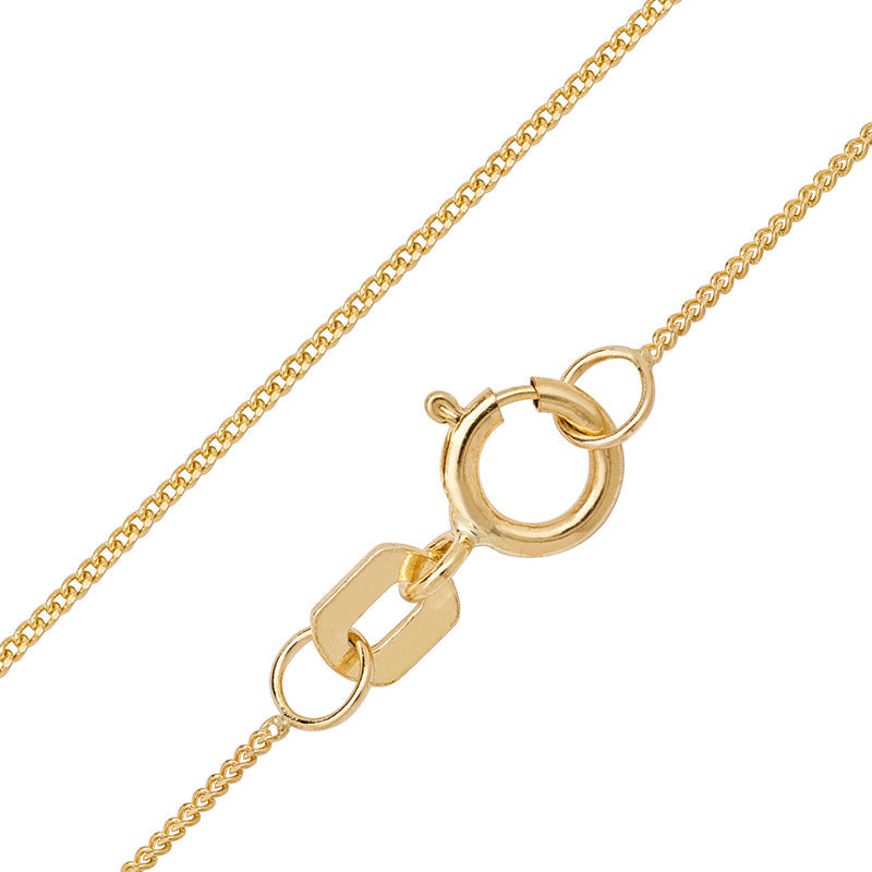 9ct Gold Diamond Cut Curb Chain - 1mm