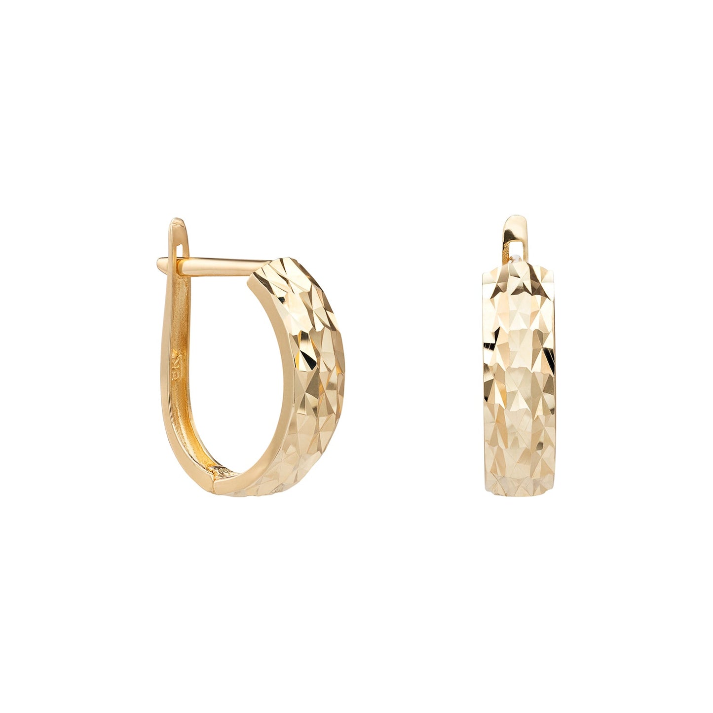 Diamond Cut Huggie Hoops