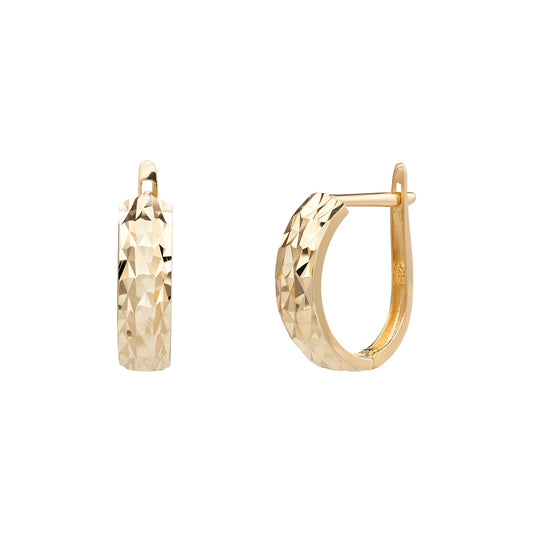 Diamond Cut Huggie Hoops