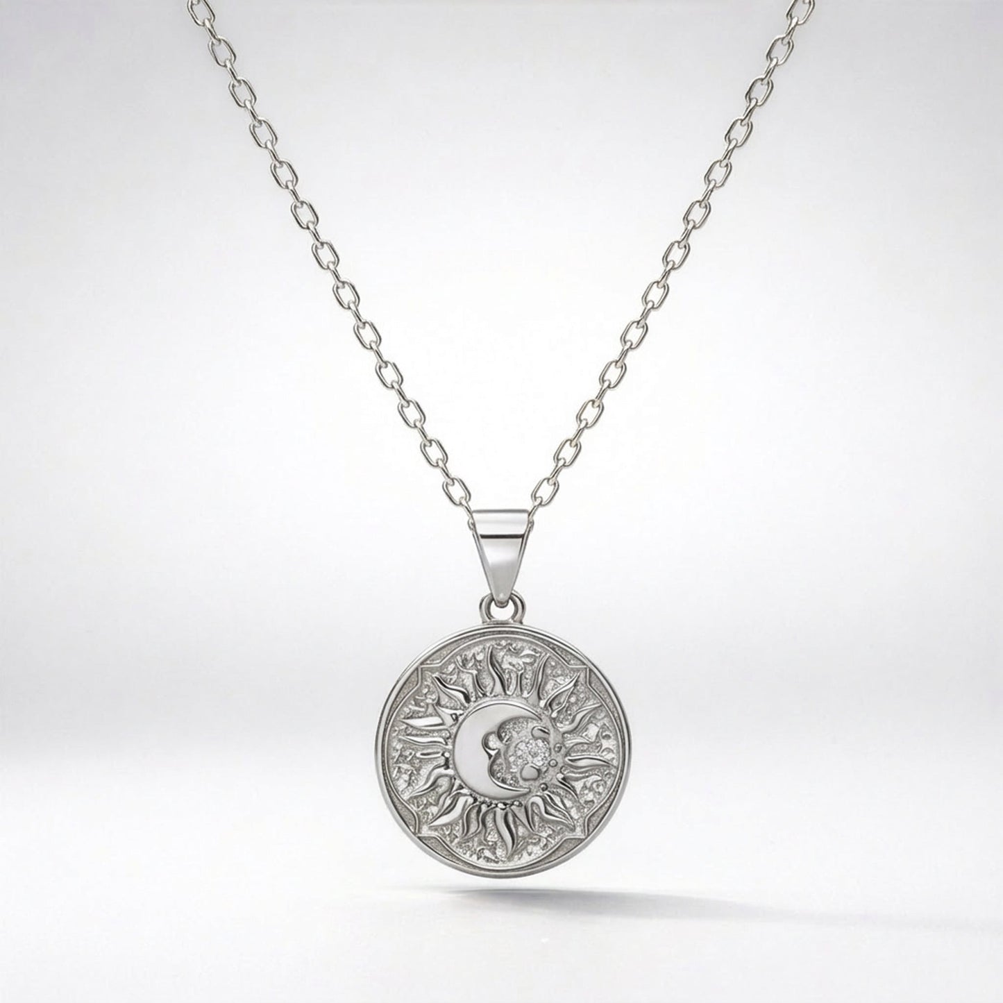 Alba Sun Coin Necklace | 925 Sterling Silver