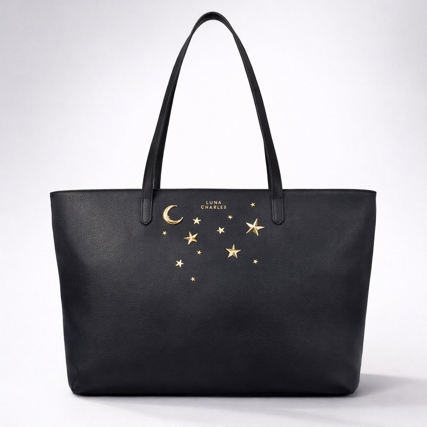 Anya Star Studded Tote Bag - Black & Gold