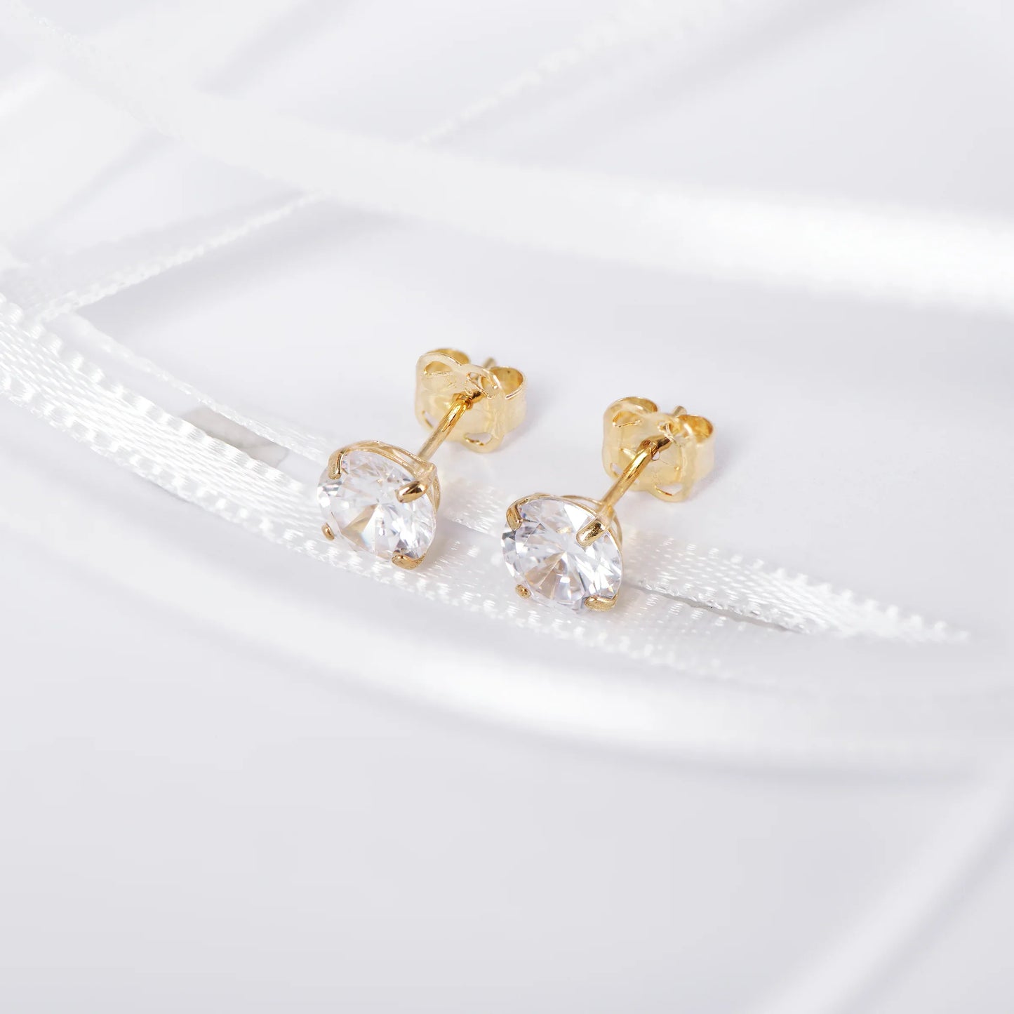 April Birthstone Diamond Stud Earrings