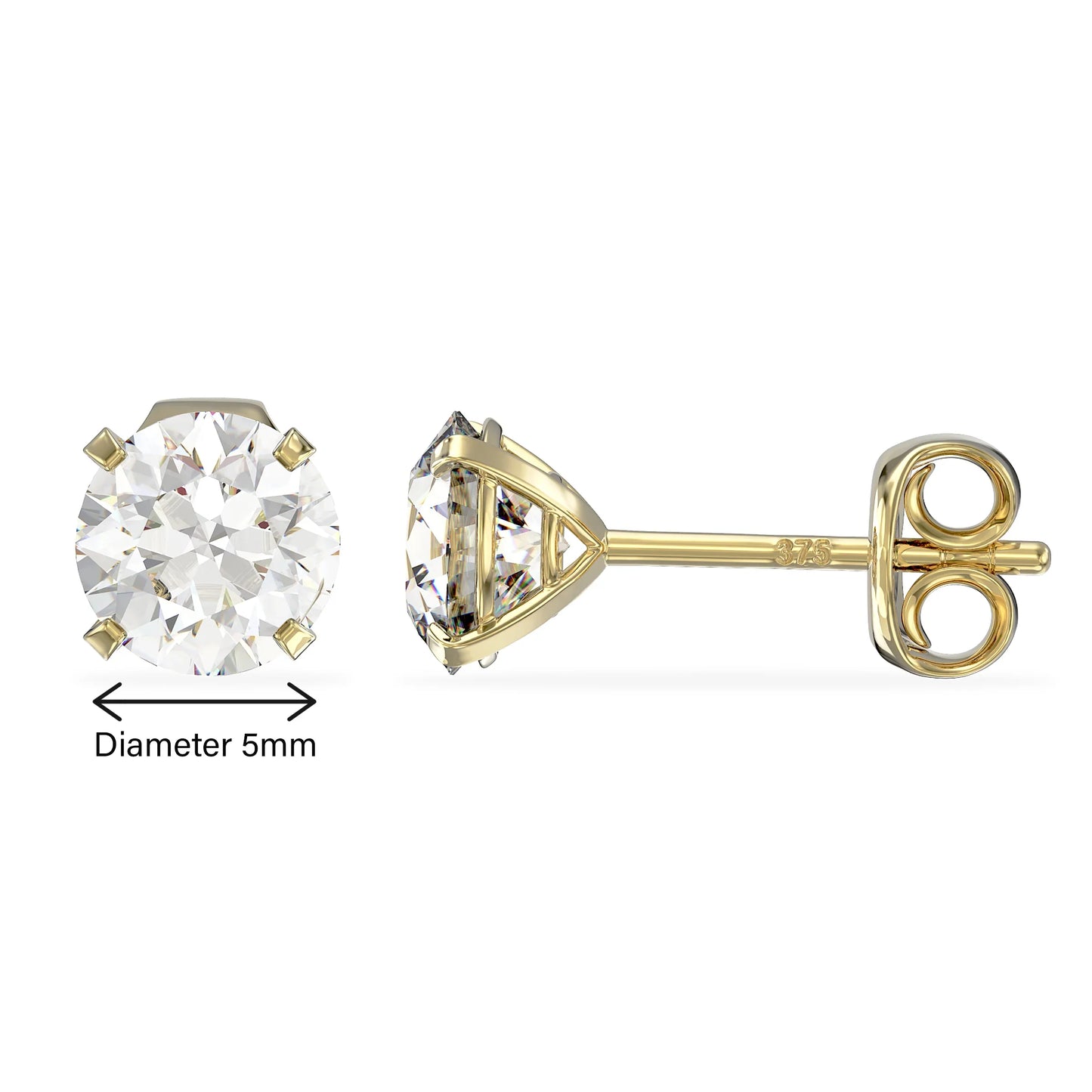 April Birthstone Diamond Stud Earrings