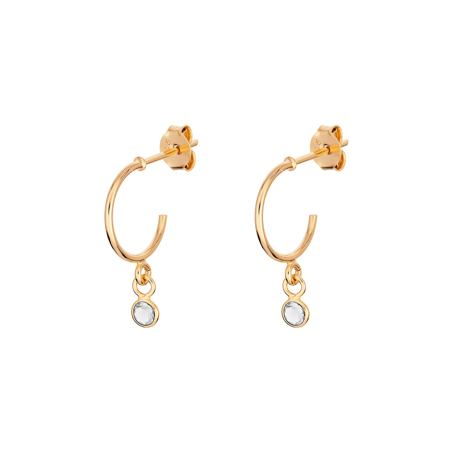 April Birthstone Hoop Earrings