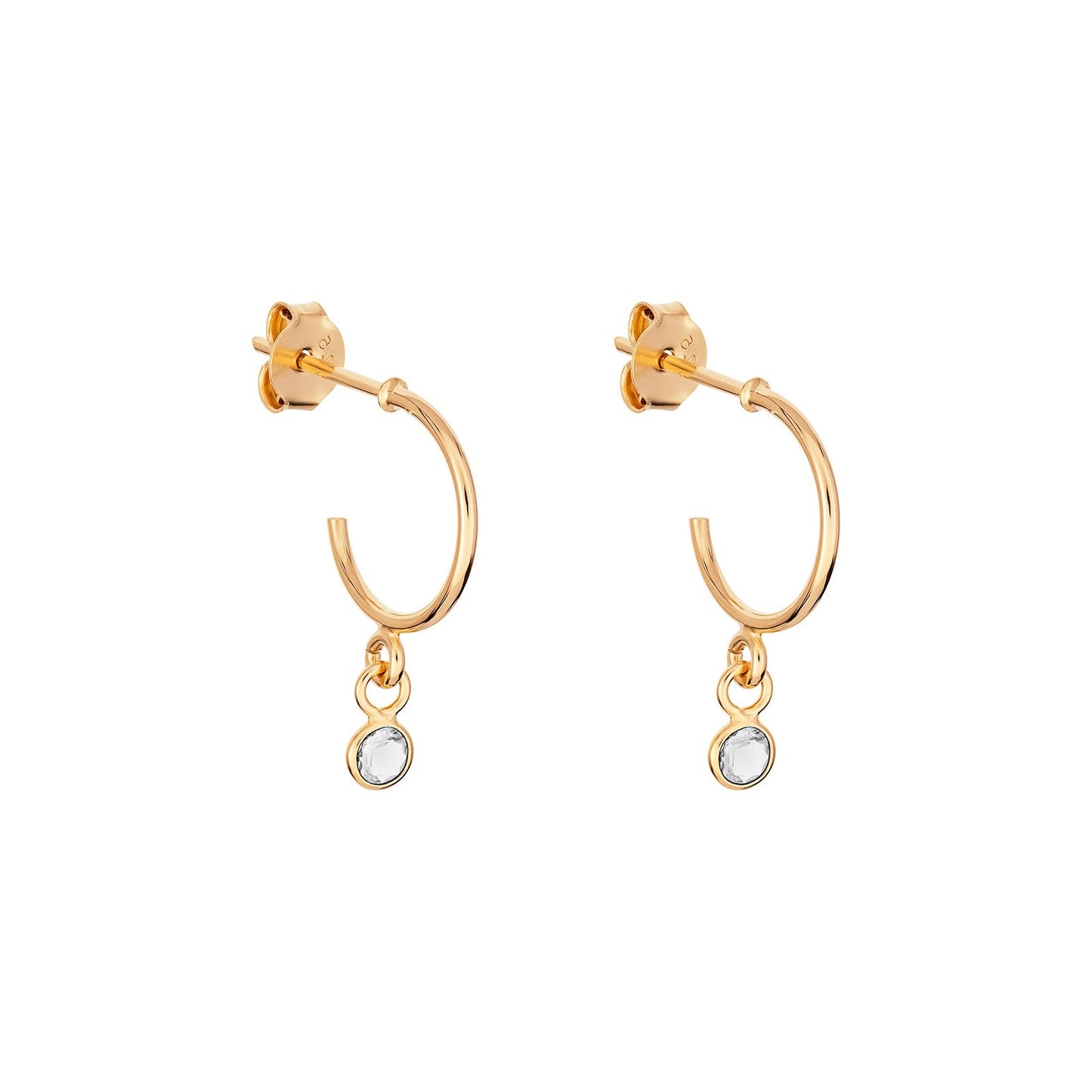 April Birthstone Hoop Earrings