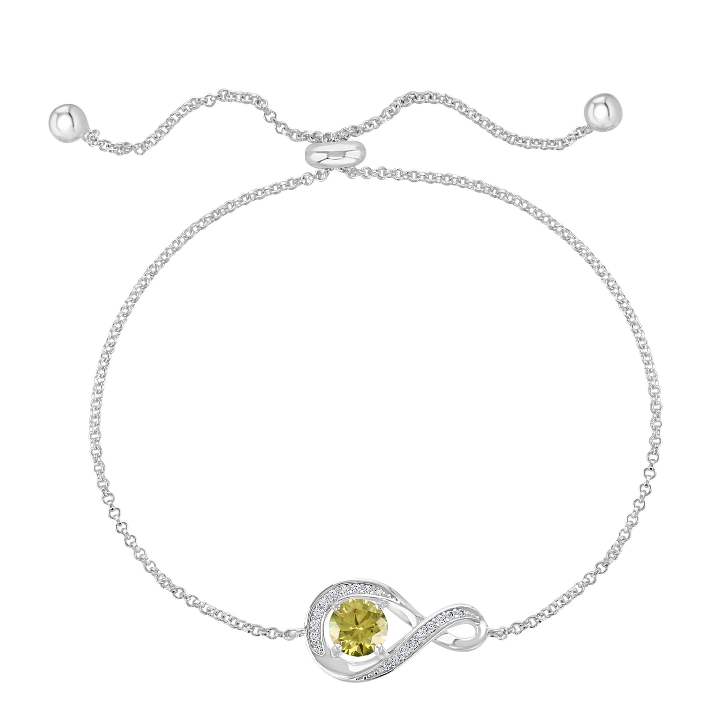 August Birthstone Infinity Bolo Bracelet
