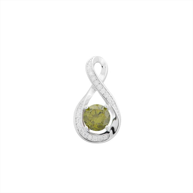 August Birthstone Infinity Pendant Necklace