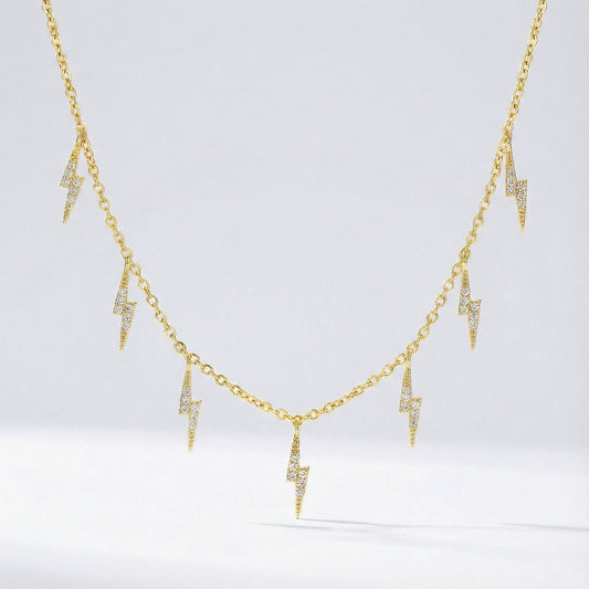 Beau Lightning Necklace | 14K Gold Plated