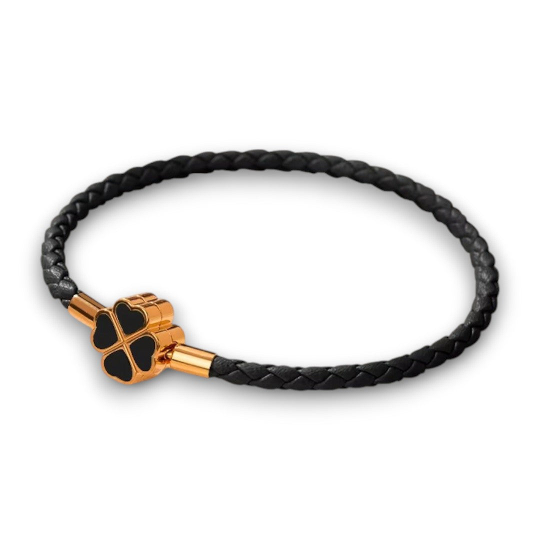 Black Clover Leaf Charm Bracelet