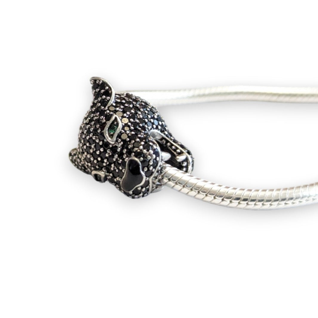 Black Panther CZ Bead Charm