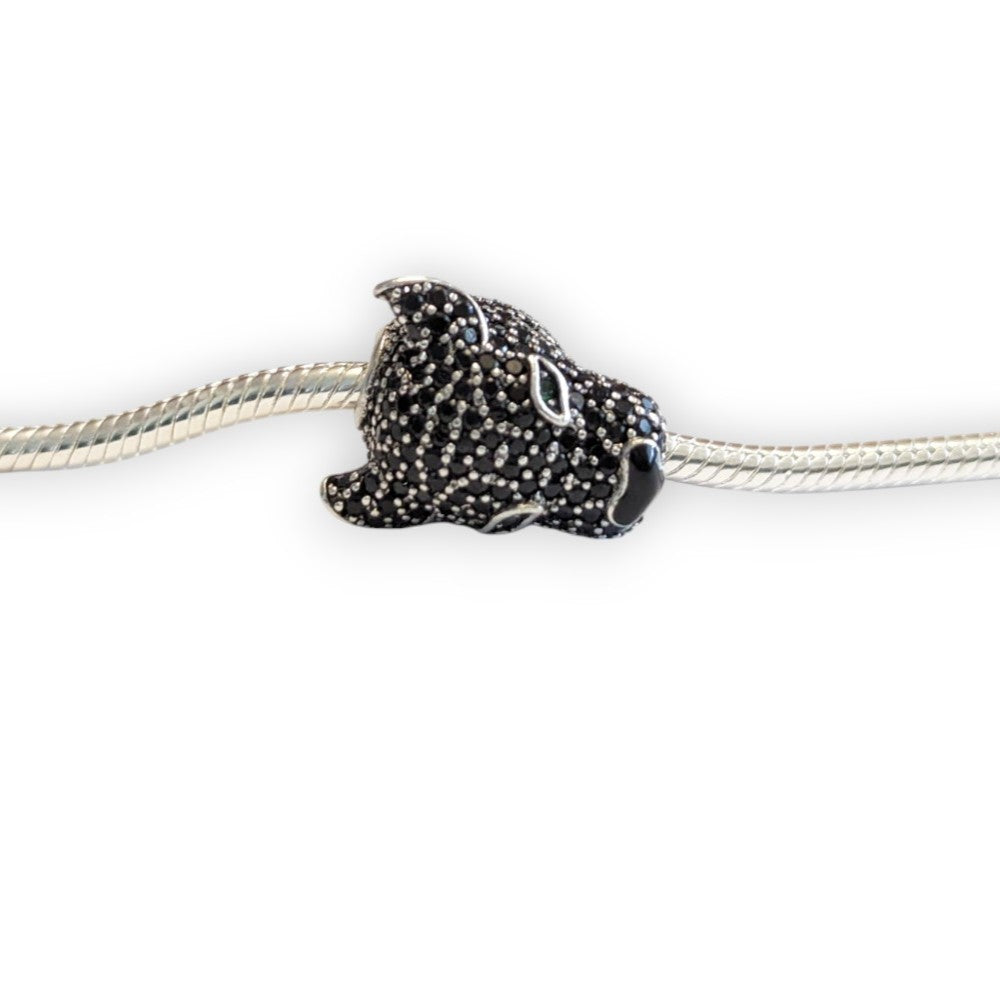 Black Panther CZ Bead Charm