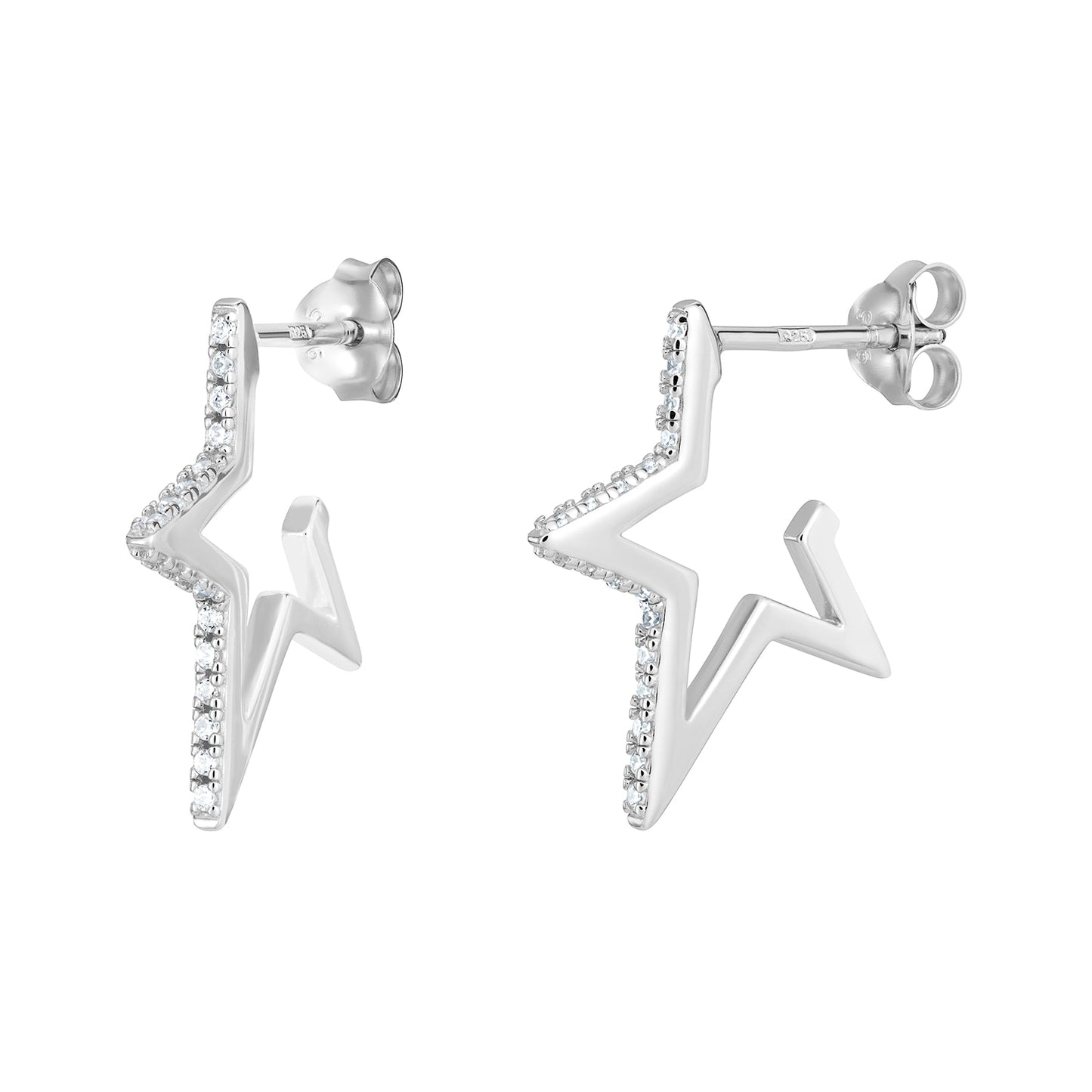 Cubic Zirconia Star Hoops