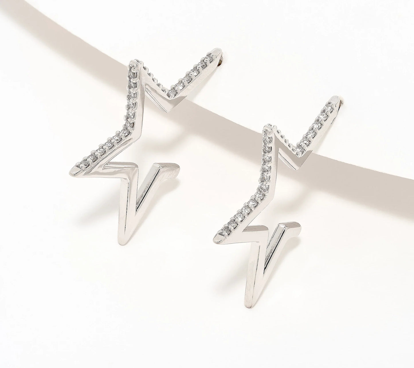 Cubic Zirconia Star Hoops