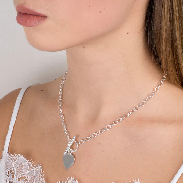 Chunky T-Bar Heart Necklace