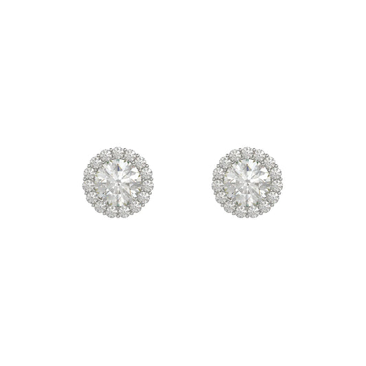 Classic Cubic Zirconia Halo Stud Earrings
