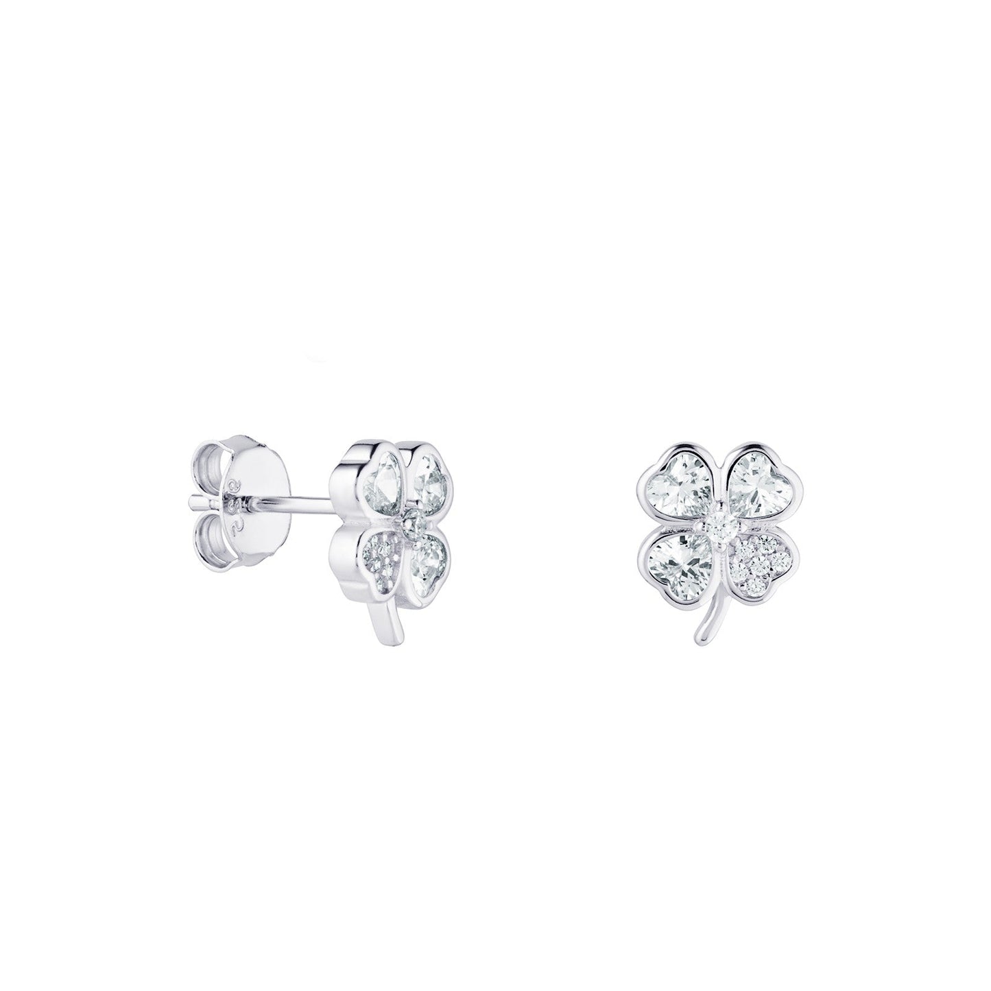 Clover Cubic Zirconia Stud Earrings