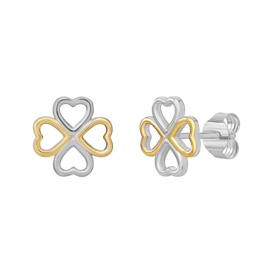 Clover Heart Stud Earrings