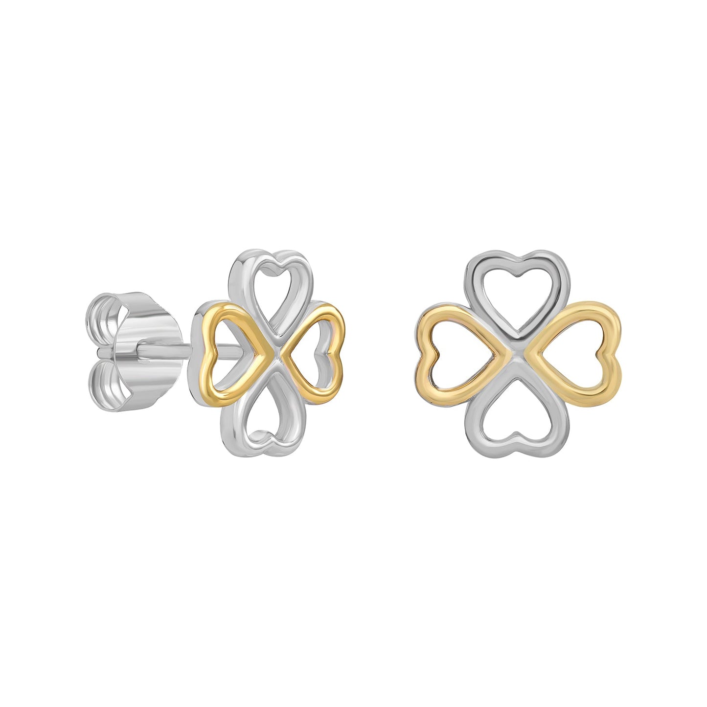 Clover Heart Stud Earrings