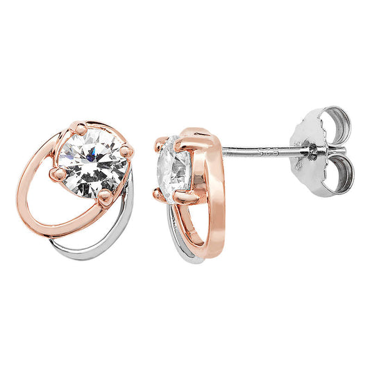 Cubic Zirconia Oval Link Earrings