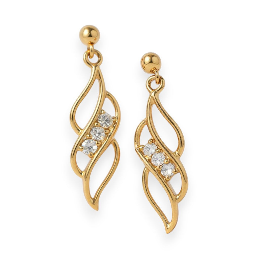 Cubic Zirconia Twist Drop Earrings