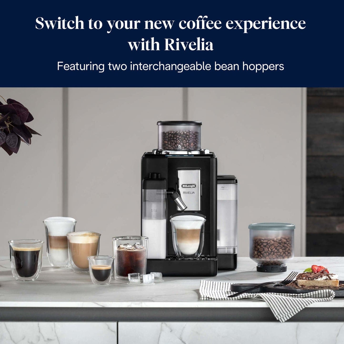 Delonghi Rivelia EXAM440.55.B Bean to Cup Coffee Machine - Black