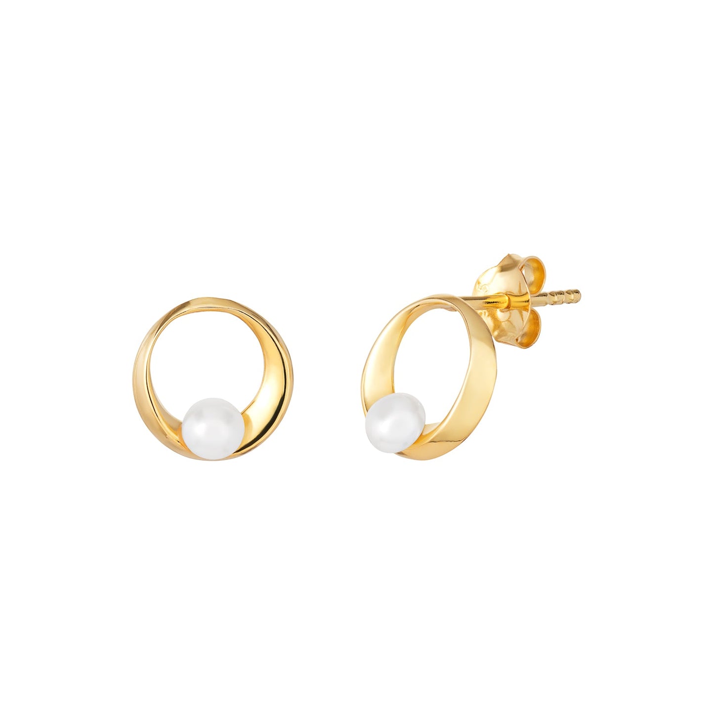 Dahlia Pearl Circle Earrings