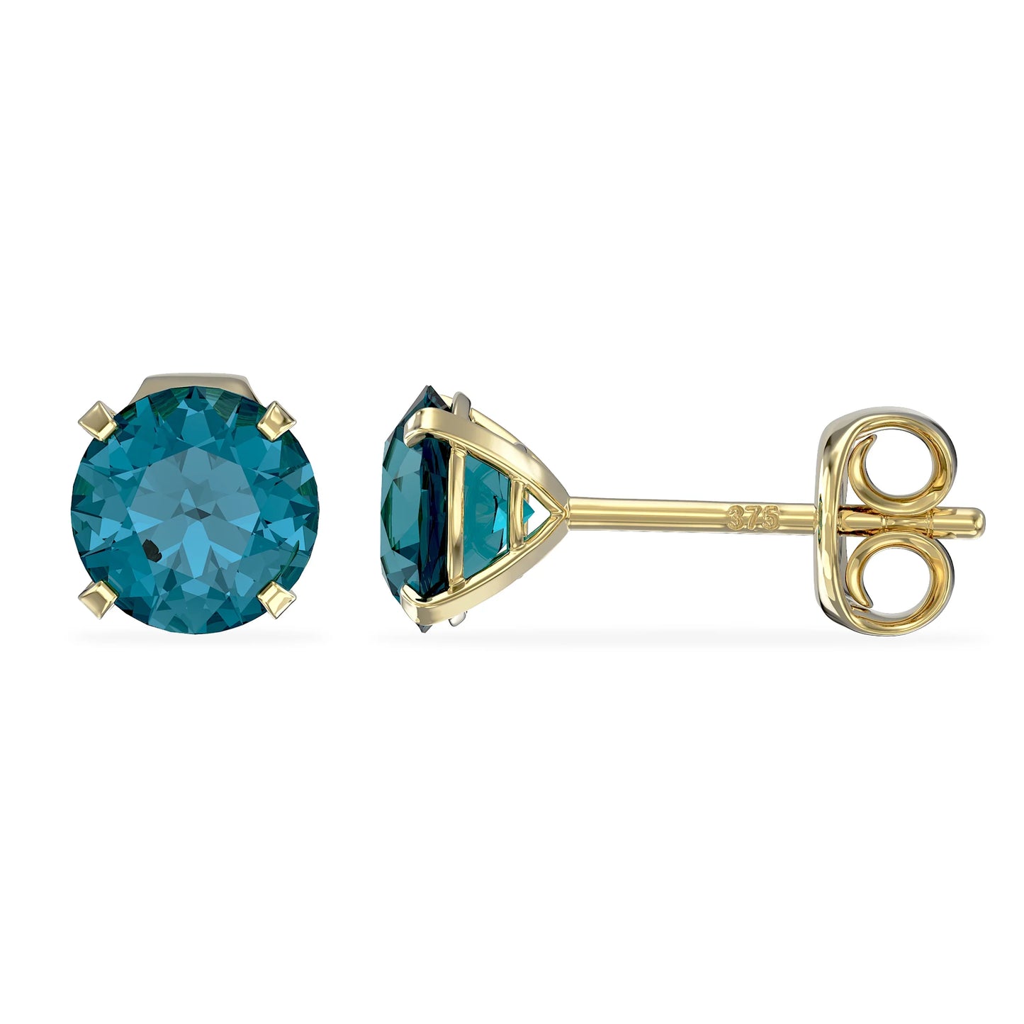 December Birthstone Blue Topaz Stud Earrings