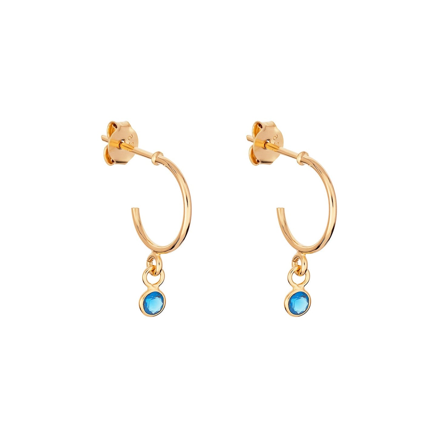 December Birthstone Hoop Earrings