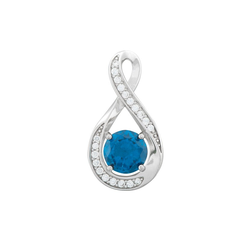 December Birthstone Infinity Pendant Necklace