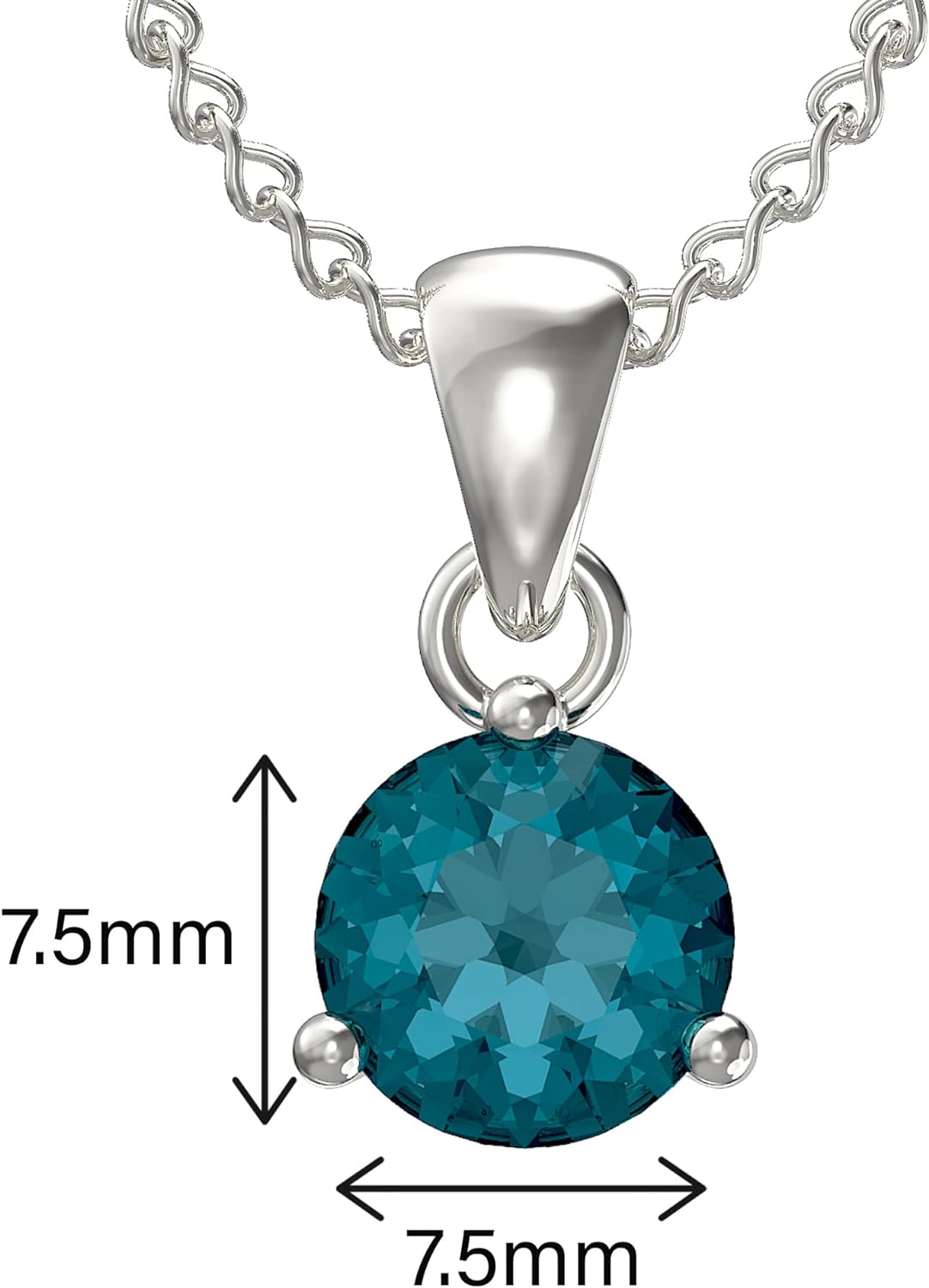 December Birthstone Pendant Necklace