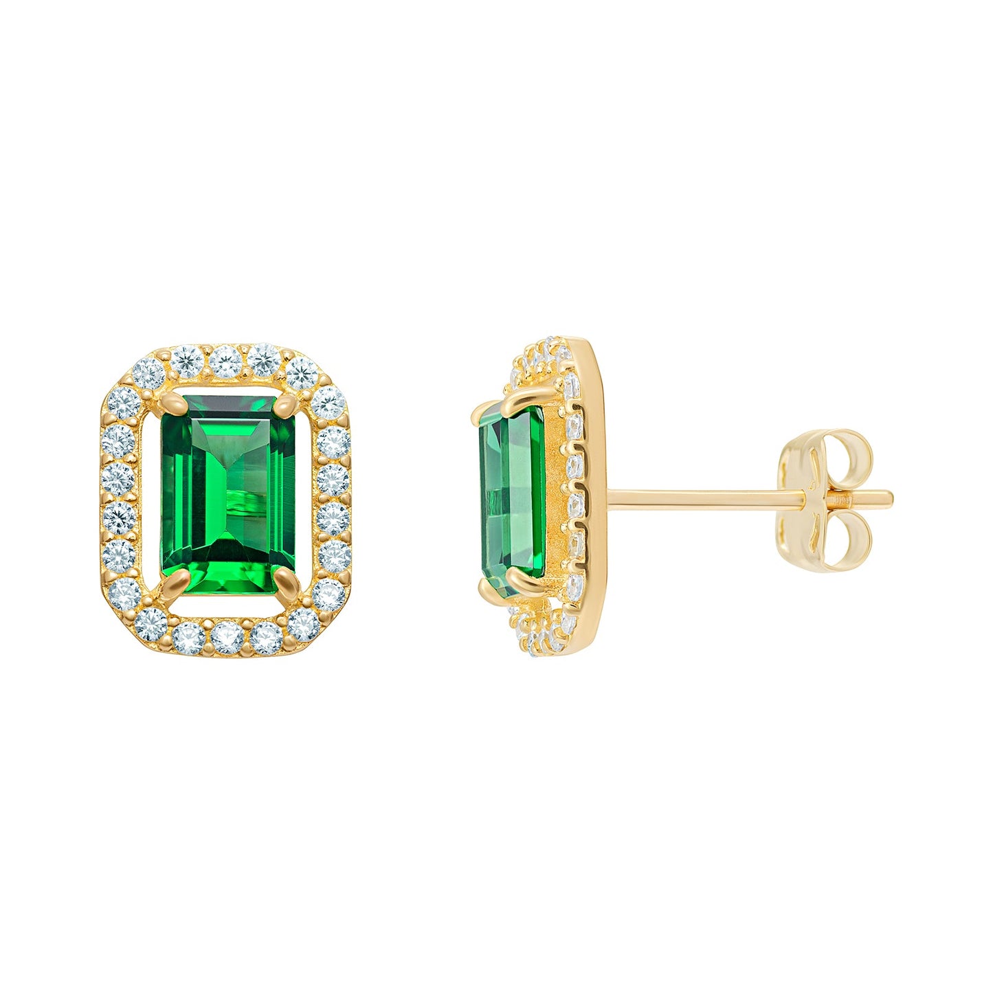 Emerald Cut Cubic Zirconia Earrings