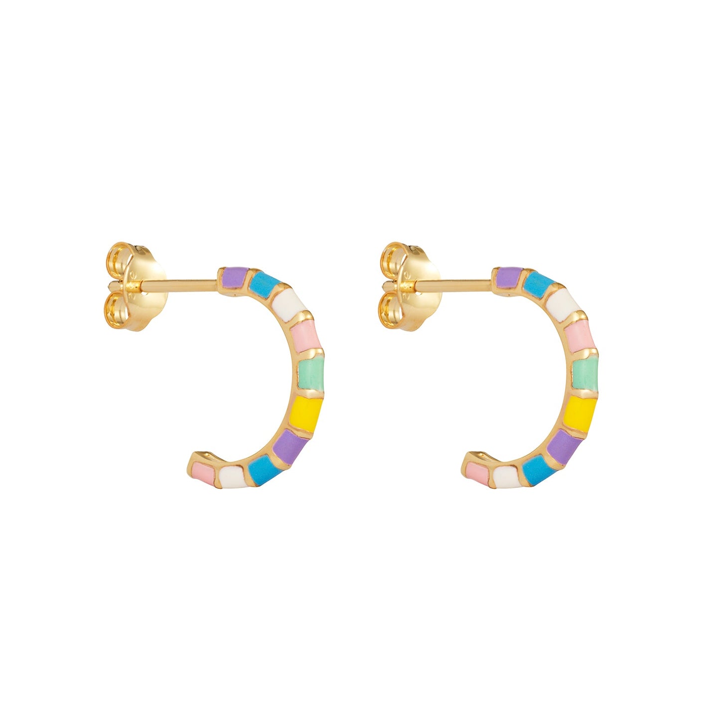 Enamel Rainbow Hoops