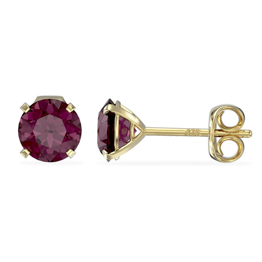 February Birthstone Amethyst Stud Earrings