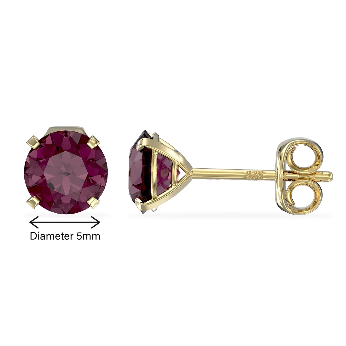February Birthstone Amethyst Stud Earrings