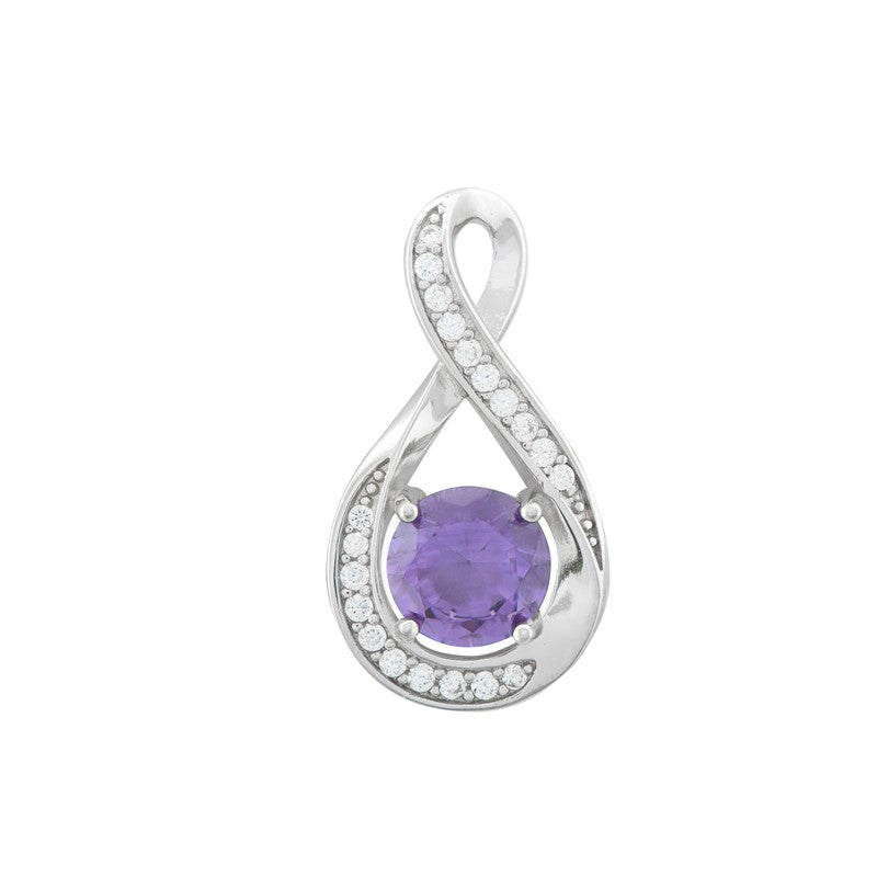 February Birthstone Infinity Pendant Necklace