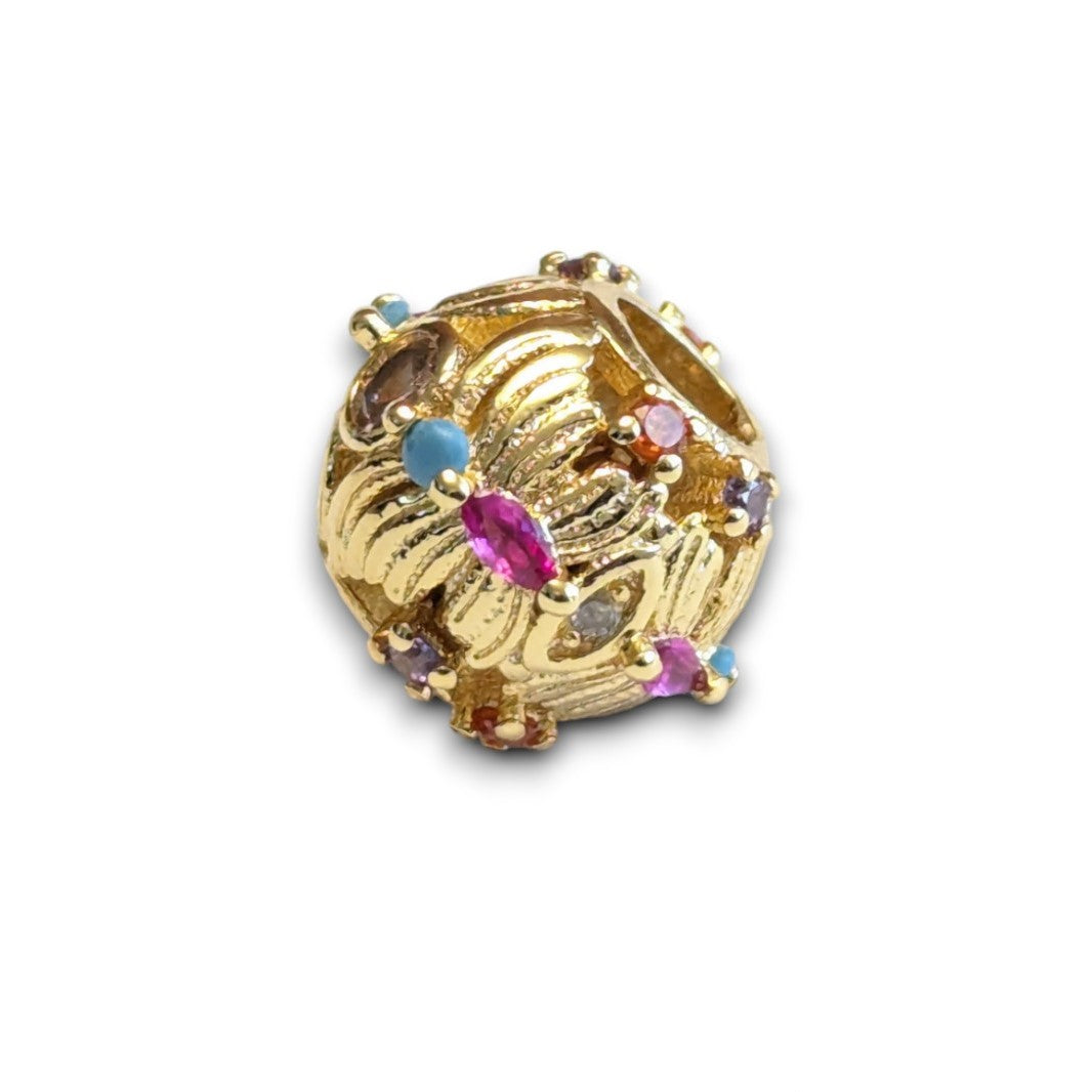 Gold Butterfly Bead Charm