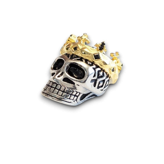 Gold Crown Skull Bead Charm