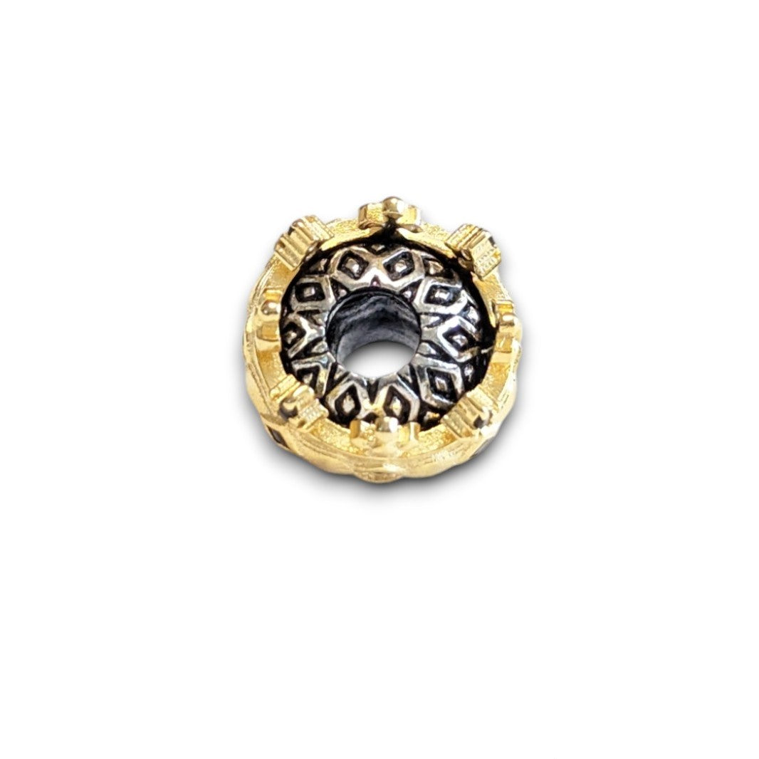 Gold Crown Skull Bead Charm