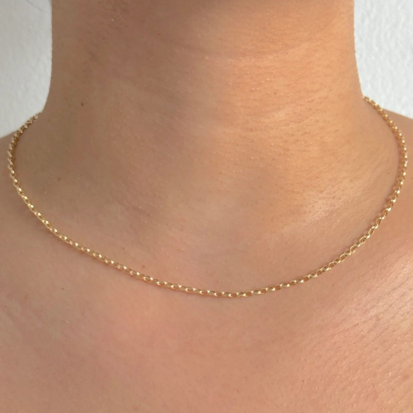 9ct Gold Diamond Cut Oval Belcher Chain